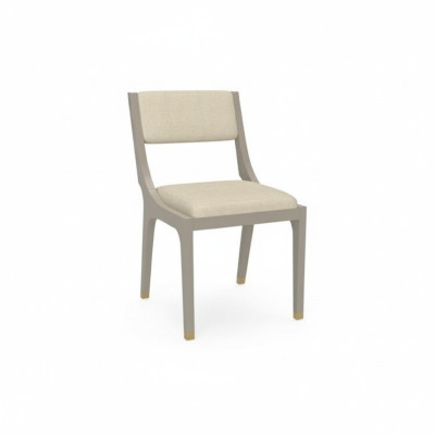 Chaise de designer Chaise de salle à manger Tissu Blanc Bois massif neuf