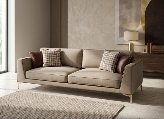 Canapé design Canapé Rembourrage 3 places Canapés Canapés Siège Suite Tissu 240cm