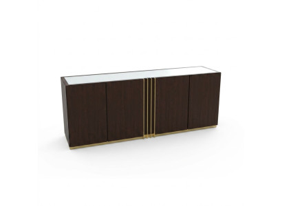 Salle de séjour Commode Buffet bas Marron Buffet en bois Mobilier moderne 208x49x80cm