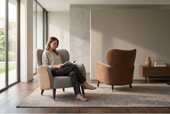 Fauteuil gris Salon Mobilier Design Moderne Luxe Siège TV d'une place