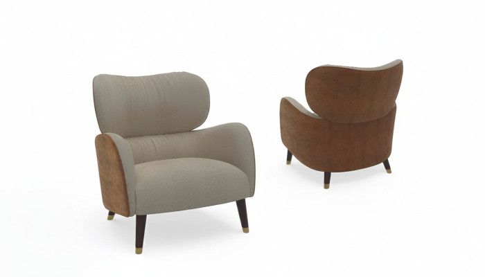 Fauteuil gris Salon Mobilier Design Moderne Luxe Siège TV d'une place