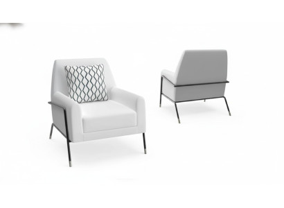 Fauteuil de designer Mobilier de salon Ameublement Blanc Textile Chaise TV Salon