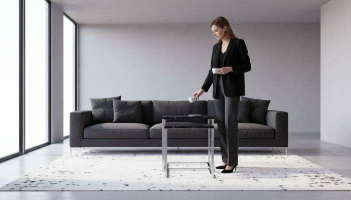 Table d'appoint Mobilier de salon Matériau Acier inoxydable noir Design Table