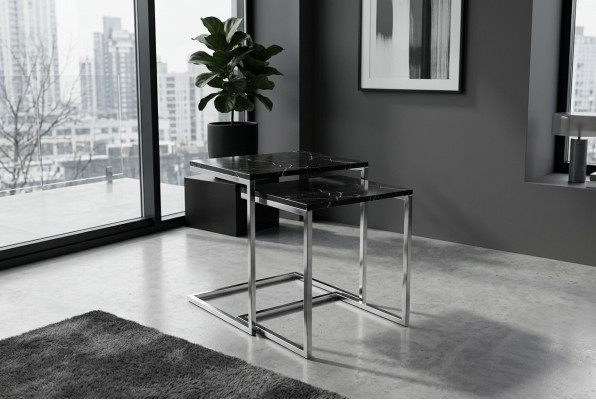 Table d'appoint Mobilier de salon Matériau Acier inoxydable noir Design Table