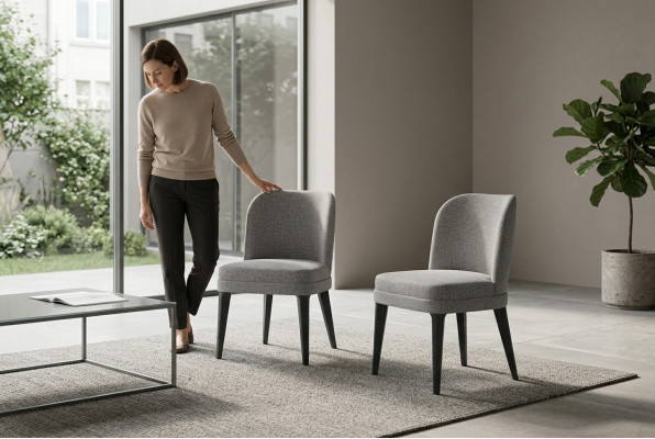 Chaise de salle à manger Chaises modernes de luxe en textile Fauteuil Design mobilier fauteuil inclinable