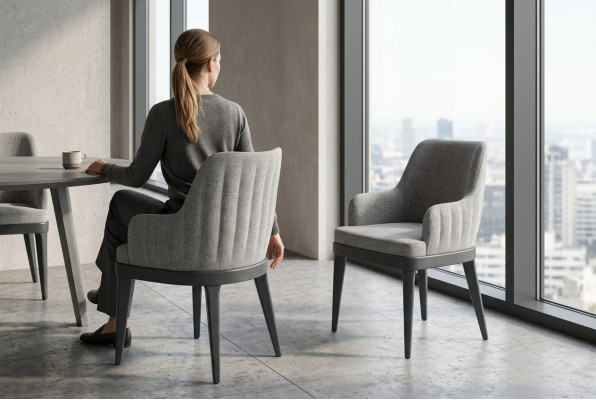 Chaises modernes en tissu bois Chaise design Fauteuil inclinable Luxe Tapisserie Textile