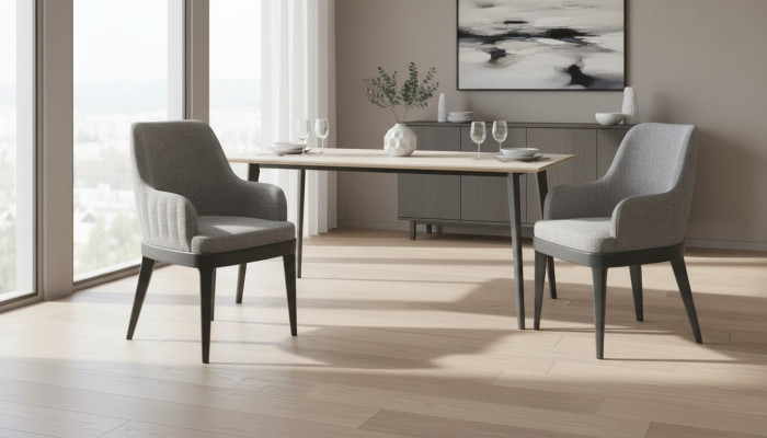 Chaises modernes en tissu bois Chaise design Fauteuil inclinable Luxe Tapisserie Textile