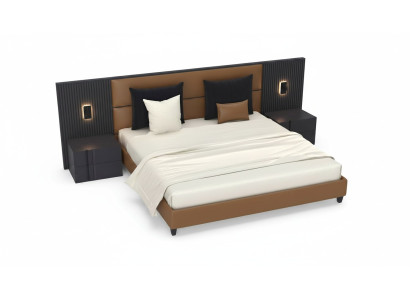 Table de chevet de chambre de luxe Lits Lit 3 pièces Design Mobilier Ensemble complet