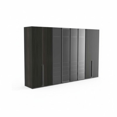 Garde-robe Chambre Armoire de Luxe 8 portes Armoire Noire
