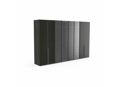 Garde-robe Chambre Armoire de Luxe 8 portes Armoire Noire