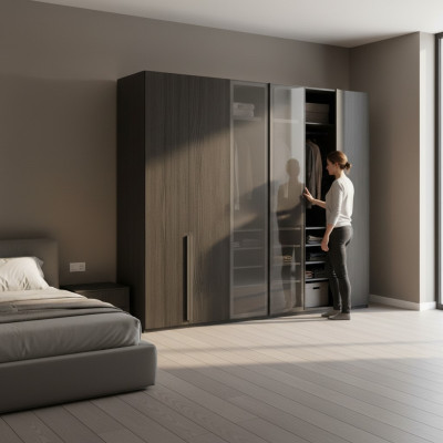Armoire Armoire Armoires Chambre Noir Moderne Bois neuf