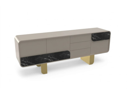Buffet design, miroir de design, meuble console en bois, commode.