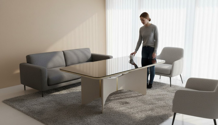 Table de luxe moderne en gris Table de salle à manger Design Salle à manger Nouvelle