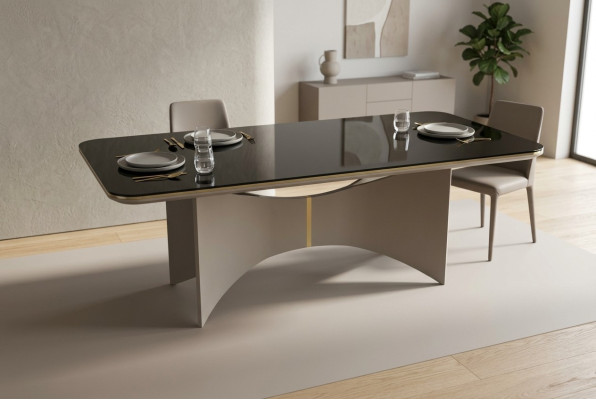 Table de luxe moderne en gris Table de salle à manger Design Salle à manger Nouvelle