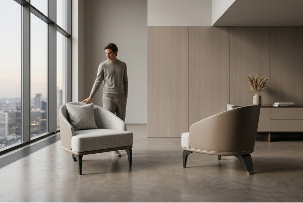 Fauteuil design moderne Fauteuil à ailes Design luxueux Salle de séjour Une place Nouveau design moderne