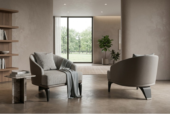 Fauteuil design moderne Fauteuil à ailes Design luxueux Salle de séjour Une place Nouveau design moderne