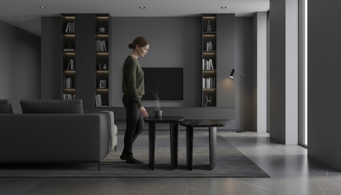 Table d'appoint de luxe Design de table Tables d'appoint Salon Original noir