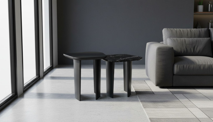 Table d'appoint de luxe Design de table Tables d'appoint Salon Original noir