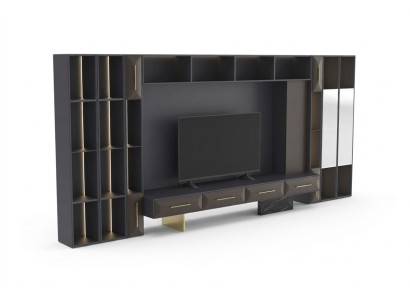 Unité murale luxueuse Mobilier de salon Support TV en bois Conception moderne nouveau