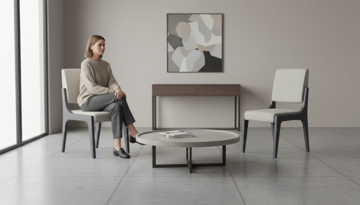 Chaise Grise Salle à Manger Mobilier de Luxe Design Chaises Élégantes en Bois Moderne Nouveau