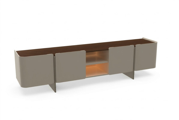 Moderne meuble TV mural design luxe gris lowboard nouveau