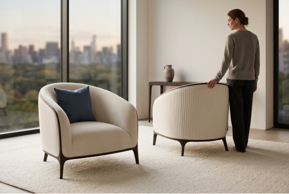 Fauteuil Canapé Design 1 Place Tissu Salon Rembourrage Siège de Luxe Détente
