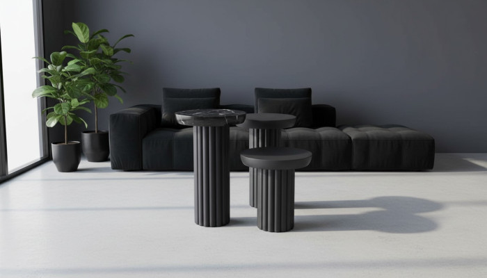 Table d'appoint Salon de luxe Design de table Tables d'appoint Noir nouveauté