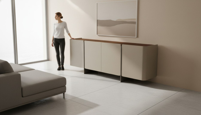 Buffet mobile en bois moderne pour salon de luxe 220cm