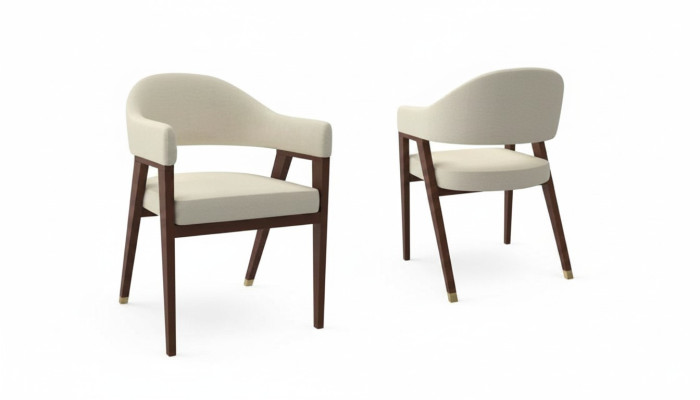 Chaises design Rembourrage Chaise d'hôtel Tissu Bois Mobilier de salle à manger neuf