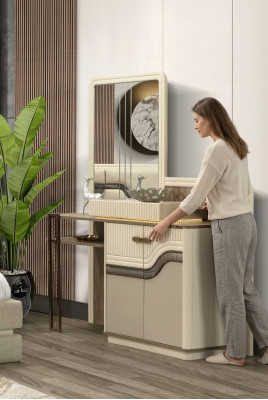 Coiffeuse design avec miroir dans la chambre Commode de mobilier chic