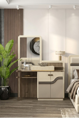 Coiffeuse design avec miroir dans la chambre Commode de mobilier chic