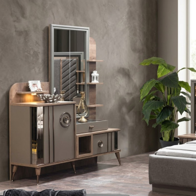 Conception Coiffeuse avec Miroir Mobilier de Luxe Chambre à Coucher 2 pièces. nouveau