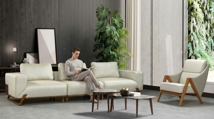 Ensemble de canapé 3+1 place 3 ensembles de fauteuils en tissu pour salon 3 pièces