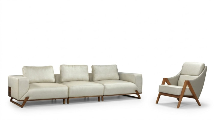 Ensemble de canapé 3+1 place 3 ensembles de fauteuils en tissu pour salon 3 pièces