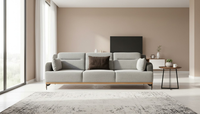 Canapé 3 places Design Canapés Rembourrage Canapés Tissus Relax Moderne 225cm