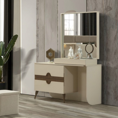 Coiffeuse beige avec miroir Design de meubles de chambre Konso récent