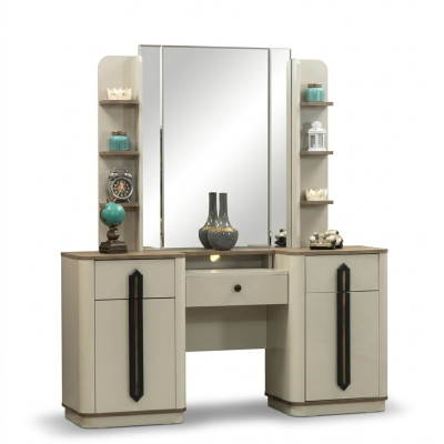 Coiffeuse Miroir Console Tables de maquillage Consoles de luxe Bois neuf
