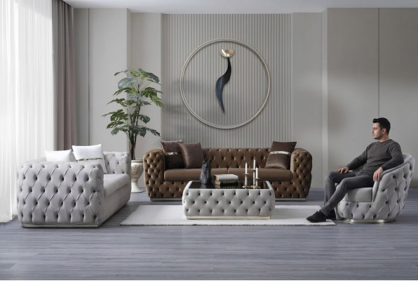 Ensemble de canapés de luxe 3+3+1 place design Canapé Rembourrage Moderne Suite