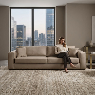 Meubles design Canapé moderne 3 places Salon Luxe beige 235cm Canapés