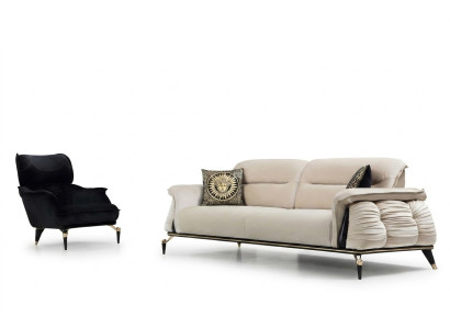 Ensemble de salon de luxe 2 pièces canapé 3 places avec fauteuil design moderne canapé