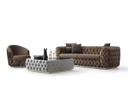 Ensemble de salon de designer 3 + 1 places Meubles de luxe et moderne ensemble 2 pièces