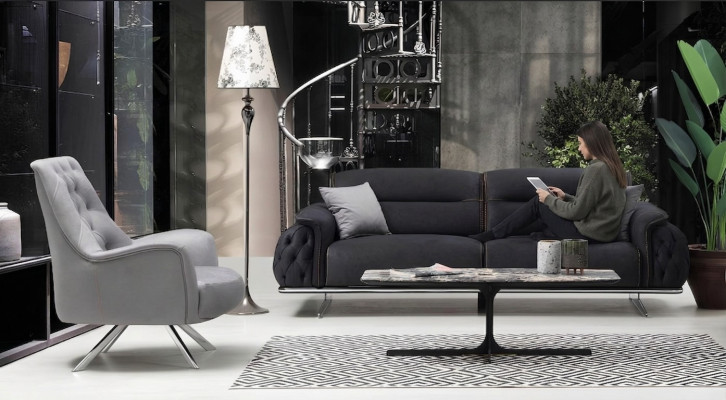 Ensemble de canapé 3+1 places, ensemble rembourré de luxe 2 pièces pour salon