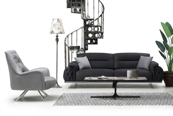 Ensemble de canapé 3+1 places, ensemble rembourré de luxe 2 pièces pour salon