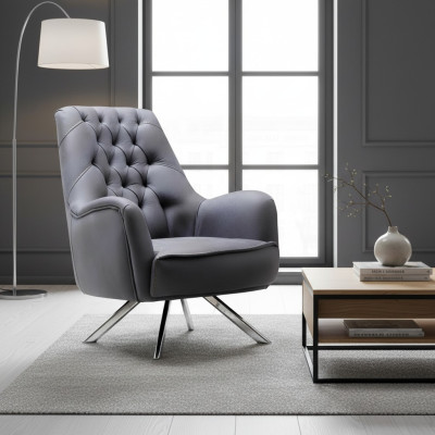 Fauteuil Canapé Design Canapé Canapé Tissu Rembourrage Siège Luxe Gris nouveau