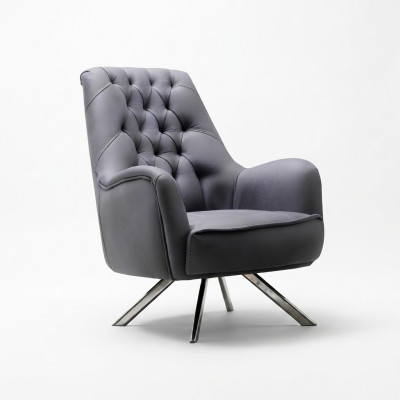 Fauteuil Canapé Design Canapé Canapé Tissu Rembourrage Siège Luxe Gris nouveau