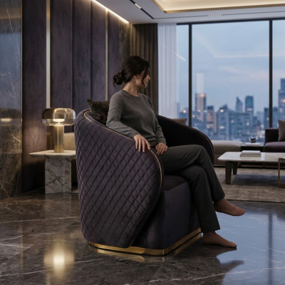 Chaise longue design Parfait Fauteuils mobilier Textile Rembourrage Siège Luxe nouveau