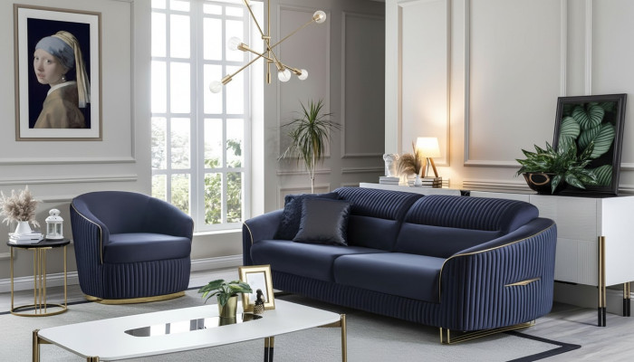 Ensemble de canapé 3+1 places Mobilier Design Moderne Nouveau Canapé 2 pièces en tissu