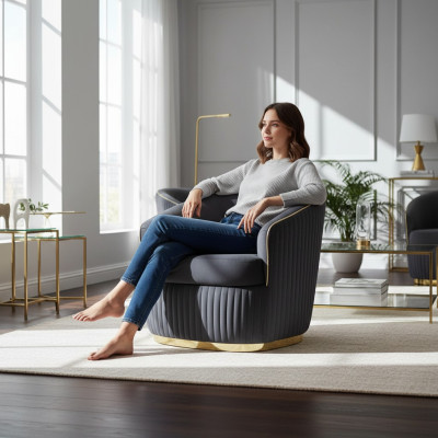 Chaise longue de club design bleue pour salon Hotel Luxe nouvelle