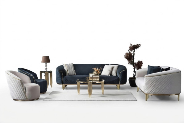Ensemble de canapés design 4 pièces pour le salon, canapés 3 places, fauteuil, design moderne.