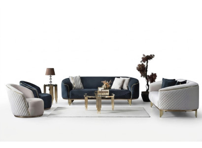 Ensemble de canapés design 4 pièces pour le salon, canapés 3 places, fauteuil, design moderne.